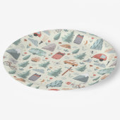 Niedliches Camping, Wandern, Freizeit und Naturthe Pappteller (Schrägansicht)