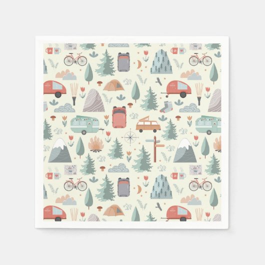 Niedliches Camping, Wandern, Freizeit und Naturthe Serviette (Vorderseite)