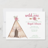 Niedliches Camping Wasserfarbe Wild Ein erster Geb Einladung (Vorderseite)