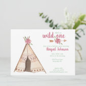 Niedliches Camping Wasserfarbe Wild Ein erster Geb Einladung (Stehend Vorderseite)