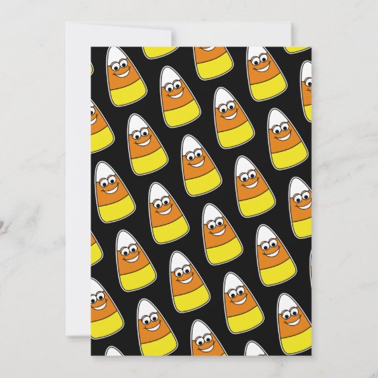 Niedliches Candy Corn Halloween-Party Einladung (Rückseite)