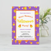 Niedliches Candy Corn Halloween-Party Einladung (Stehend Vorderseite)