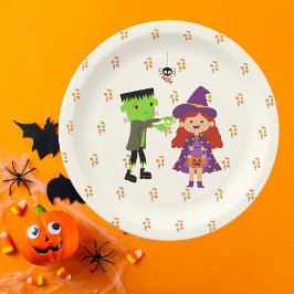 Niedliches Candy Corn Kids Halloween Kostüm Party Pappteller