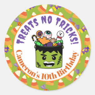 Niedliches Candy Corn Kids Halloween-Party Monster Runder Aufkleber