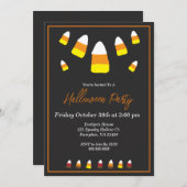 Niedliches Candy Corn Orange Black Halloween-Party Einladung (Vorne/Hinten)