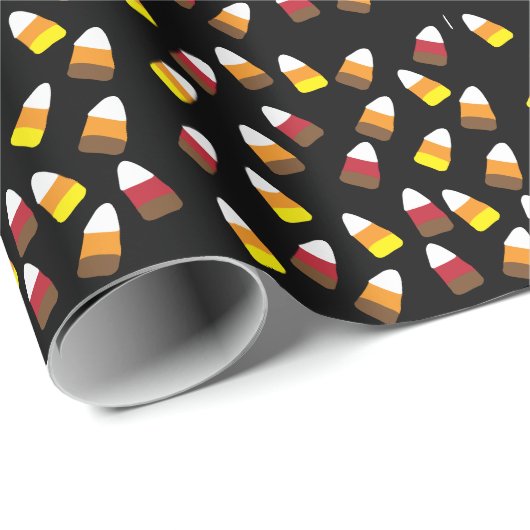 Niedliches Candy Corn Pattern Halloween Geschenkpapier (Rolleneckpunkt)