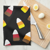 Niedliches Candy Corn Pattern Halloween Geschirrtuch (Viertel Falte)