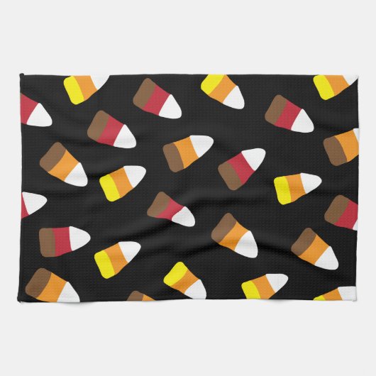 Niedliches Candy Corn Pattern Halloween Geschirrtuch (Horizontal)