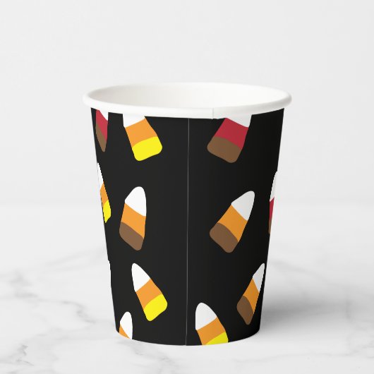 Niedliches Candy Corn Pattern Halloween Pappbecher (Rechts)