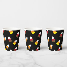 Niedliches Candy Corn Pattern Halloween Pappbecher
