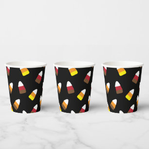 Niedliches Candy Corn Pattern Halloween Pappbecher