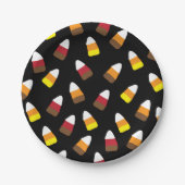 Niedliches Candy Corn Pattern Halloween Pappteller (Vorderseite)