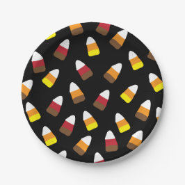 Niedliches Candy Corn Pattern Halloween Pappteller