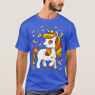 Niedliches Candy Corn Unicorn Halloween T-Shirt