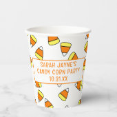 Niedliches Candy Cornmuster Halloween-Party Papier Pappbecher (Vorderseite)