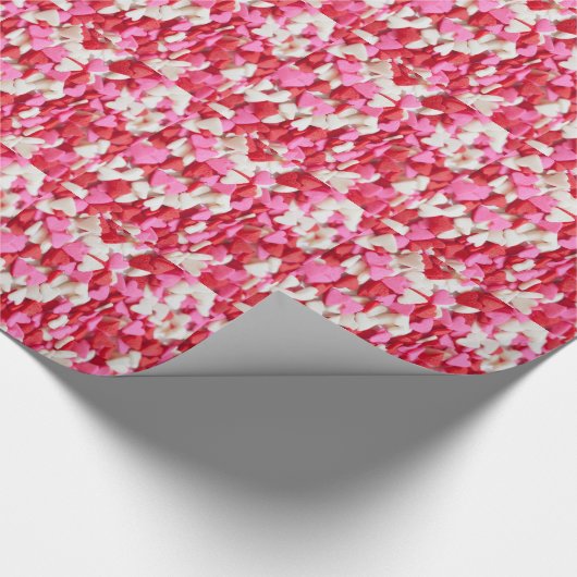 Niedliches Candy Heart Pattern Geschenkpapier (Ecke)