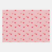 Niedliches Candy Heart Wrap Paper Flat Sheet Set 3 Geschenkpapier Set (Vorderseite)