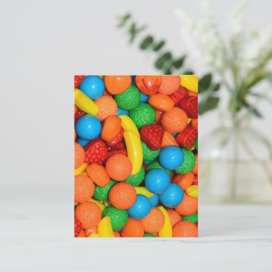 Niedliches Candy Pattern Postkarte (Stehend Vorderseite)