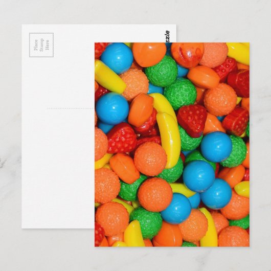 Niedliches Candy Pattern Postkarte (Vorne/Hinten)