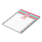 Niedliches Candy Striped Cupcake Notepad Notizblock (Rotiert)