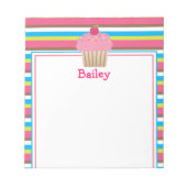Niedliches Candy Striped Cupcake Notepad Notizblock (Vorderseite)