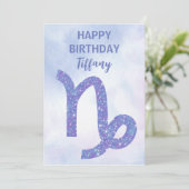 Niedliches Capricorn Astrologie Custom Happy Birth Karte (Stehend Vorderseite)