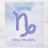 Niedliches Capricorn AstrologieUnterzeichnung eine Weinetikett (Einzelnes Label)