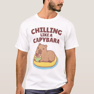Niedliches Capybara auf einem Schwimmbad, das wie T-Shirt