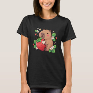 Niedliches Capybara beim Verzehr von Erdbeeren Kaw T-Shirt