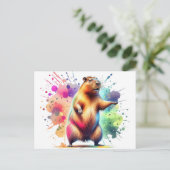 Niedliches Capybara Frische Pasta machen Postkarte (Stehend Vorderseite)