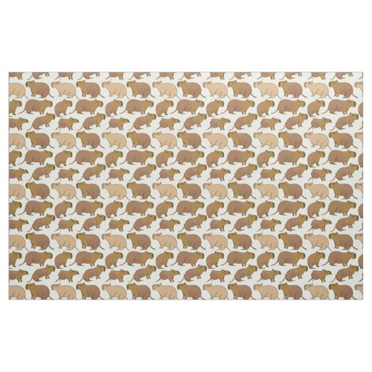 Niedliches Capybara-Gewebe Stoff (Fat Quarter (45,7 x 55,9 cm))
