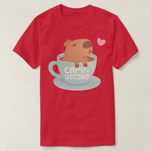 Niedliches Capybara im Cup Capyuccino Pub Spaß T-Shirt (Design vorne)