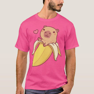 Niedliches Capybara in Banana Funny T-Shirt