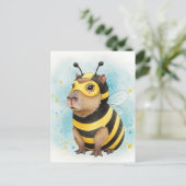 Niedliches Capybara in BienenKostüm Postkarte (Stehend Vorderseite)
