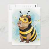 Niedliches Capybara in BienenKostüm Postkarte (Vorne/Hinten)