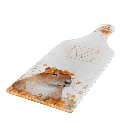 Niedliches Capybara Lover Geschenk Personalisierte Schneidebrett (Ecke)