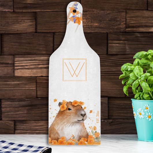 Niedliches Capybara Lover Geschenk Personalisierte Schneidebrett