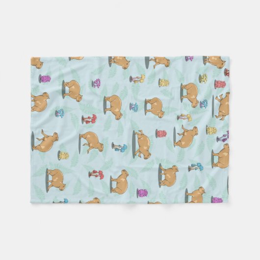 Niedliches Capybara Muster Fleecedecke (Vorderseite (Horizontal))