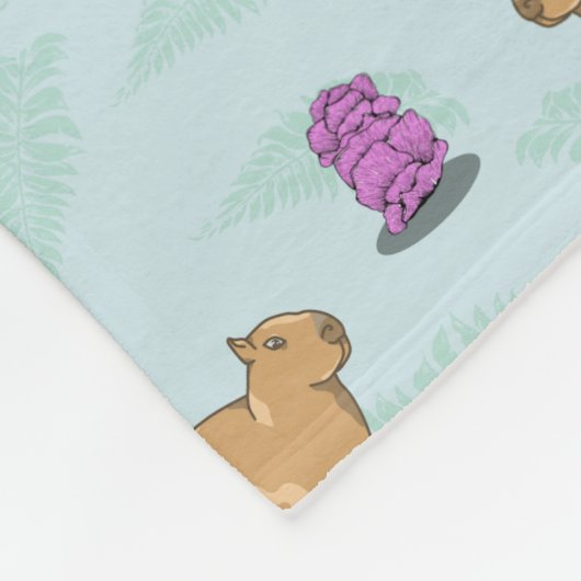 Niedliches Capybara Muster Fleecedecke (Ecke)