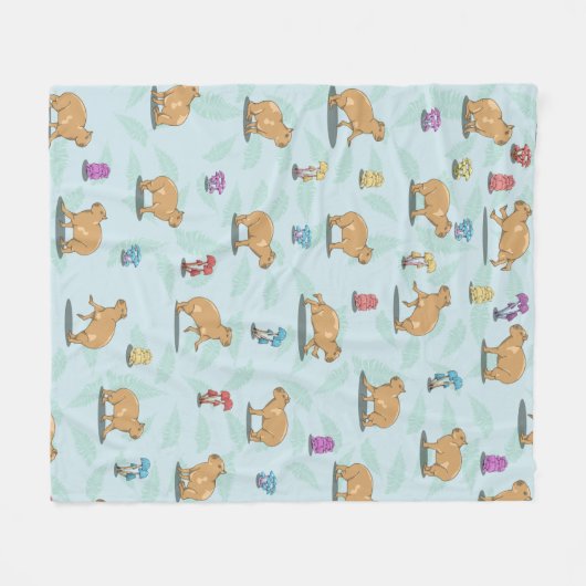 Niedliches Capybara Muster Fleecedecke (Vorderseite (Horizontal))
