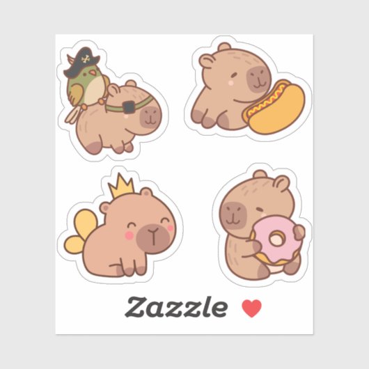 Niedliches Capybara Sticker Pack - Adorable and Fu (Blatt)