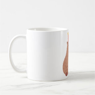 Niedliches Capybara und Geburtstagskuchen Kaffeetasse