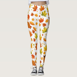 Niedliches Capybara und Herbst verlassen Leggings