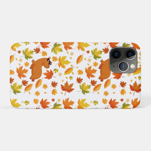 Niedliches Capybara und Herbstleaves - Handy-Fall Case-Mate iPhone Hülle (Rückseite (Horizontal))