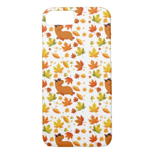 Niedliches Capybara und Herbstleaves - Handy-Fall Case-Mate iPhone Hülle (Rückseite)