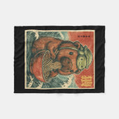 Niedliches Capybara und Schildkrötenrückpack Ramen Fleecedecke (Vorderseite (Horizontal))