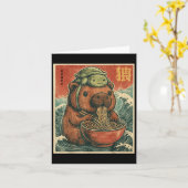 Niedliches Capybara und Schildkrötenrückpack Ramen Karte (Gelbe Blume)