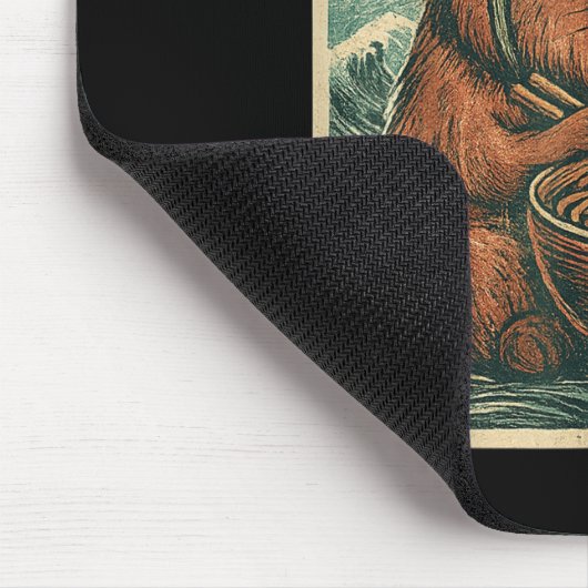 Niedliches Capybara und Schildkrötenrückpack Ramen Mousepad (Ecke)