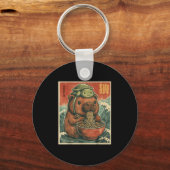 Niedliches Capybara und Schildkrötenrückpack Ramen Schlüsselanhänger (Vorderseite)