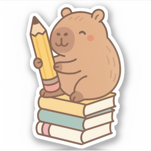Niedliches Capybara Vinyl Stickers Aufkleber (Vorderseite)